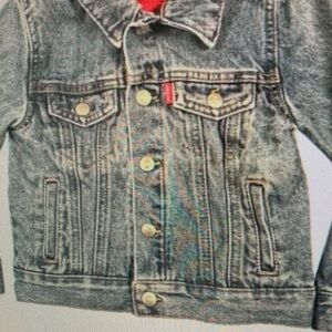 Kids Denim Jacket with Red Accents